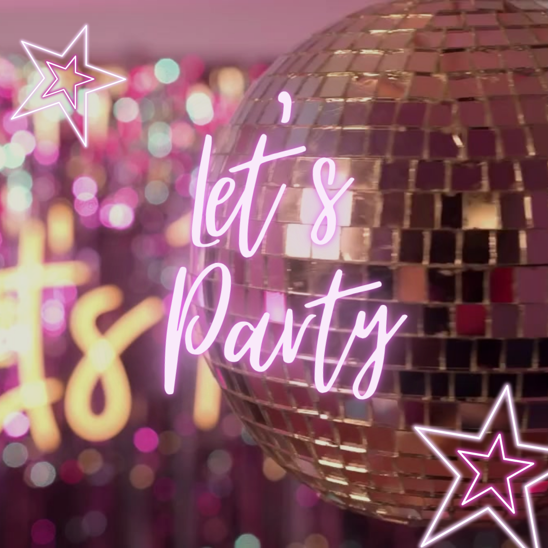 "Wedding guests wearing fun hats and glasses posing with bride in front of gold balloon photo booth backdrop"